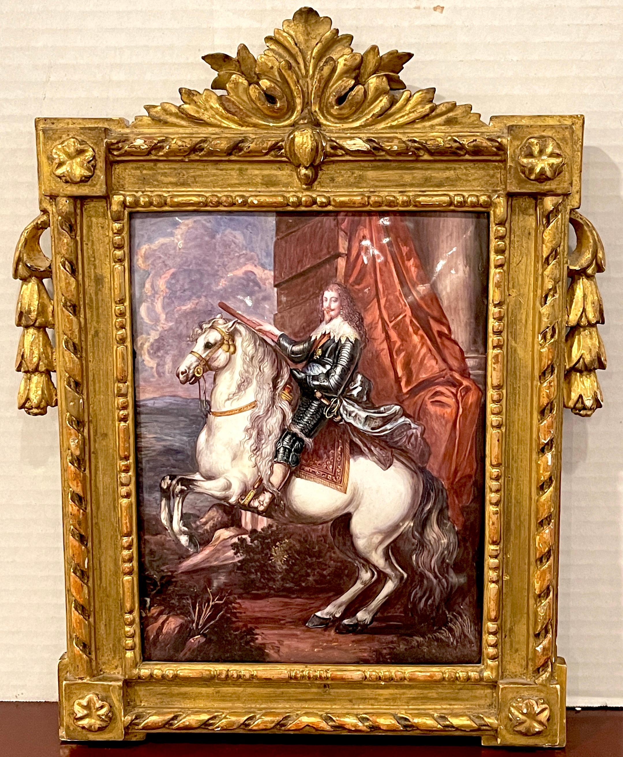 19th C Limoges Enamel of Thomas Francis, Prince of Carignano after van Dyck For Sale 2