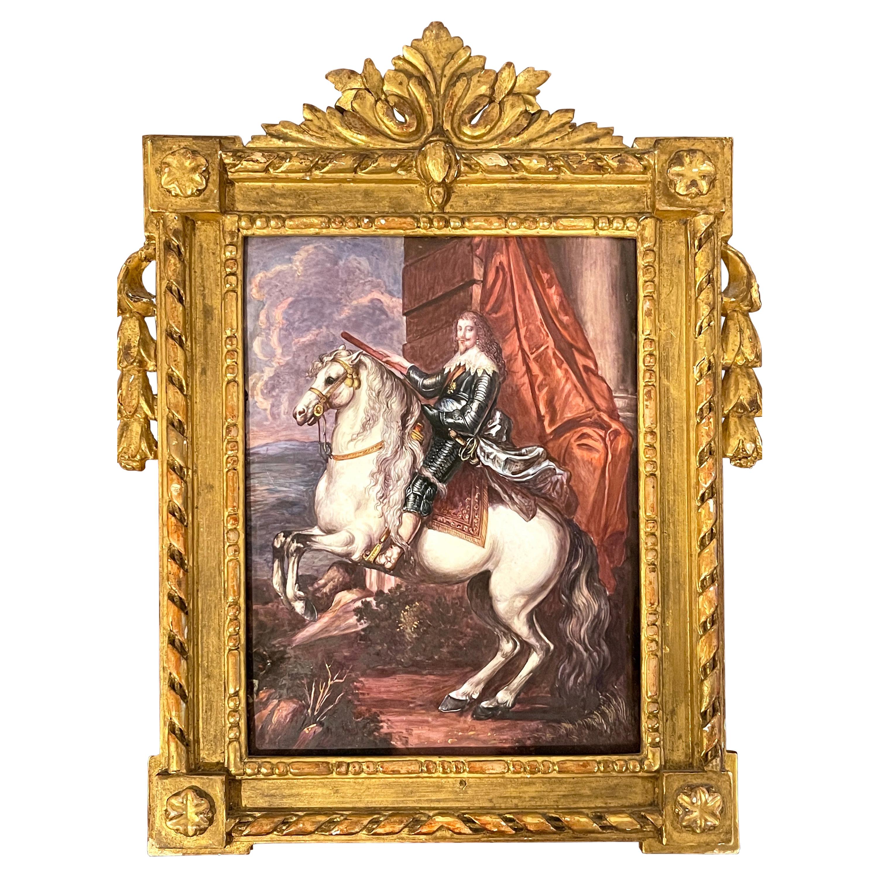 19th C Limoges Enamel of Thomas Francis, Prince of Carignano after van Dyck For Sale