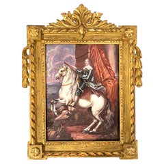 Esmalte de Limoges del siglo XIX de Tomás Francisco, Príncipe de Carignano según van Dyck