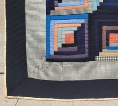 19th C Log Cabin Barn Raising Quilt