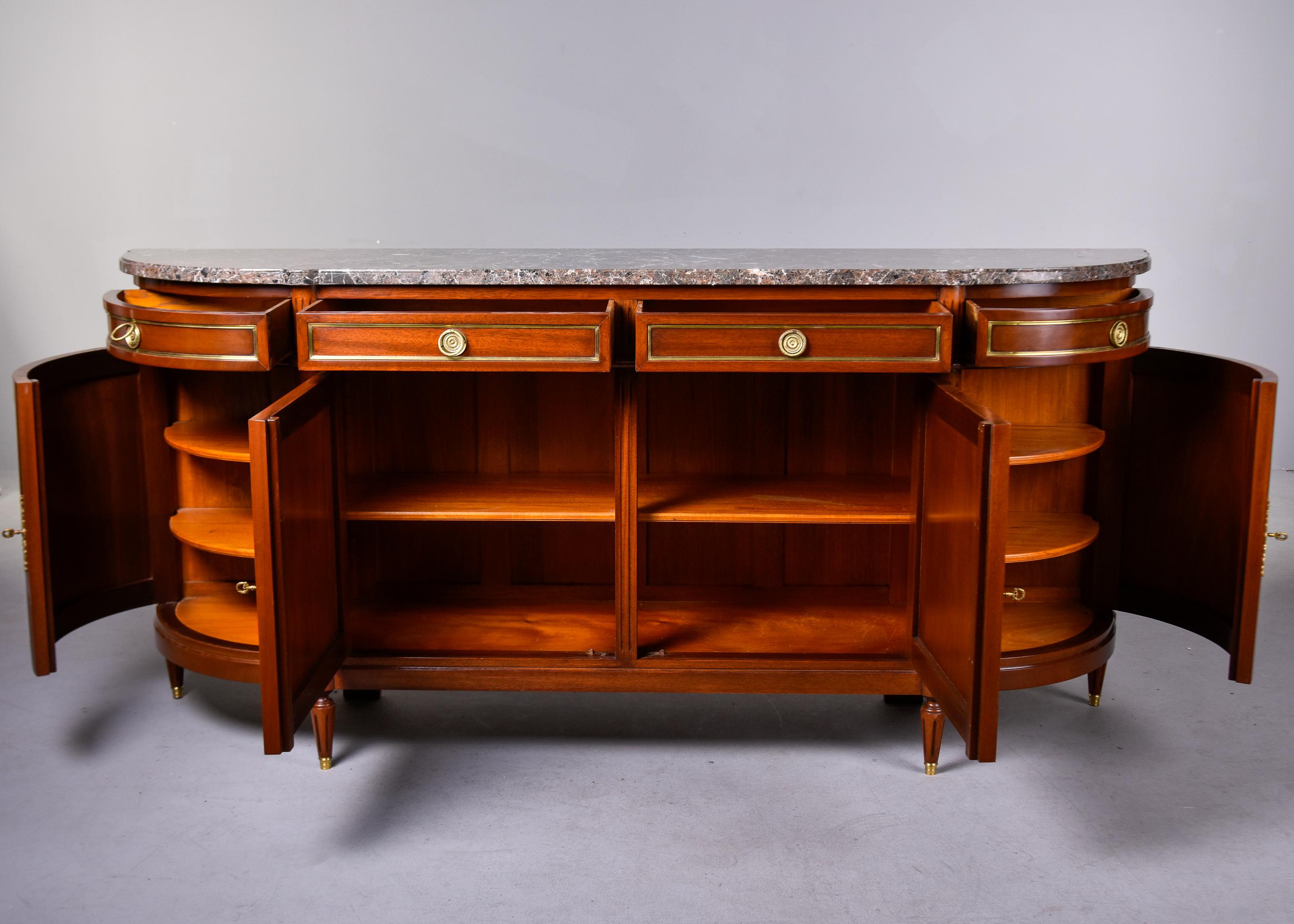 Mahogany 19th Century Louis Philippe Sideboard with Marble Top For Sale