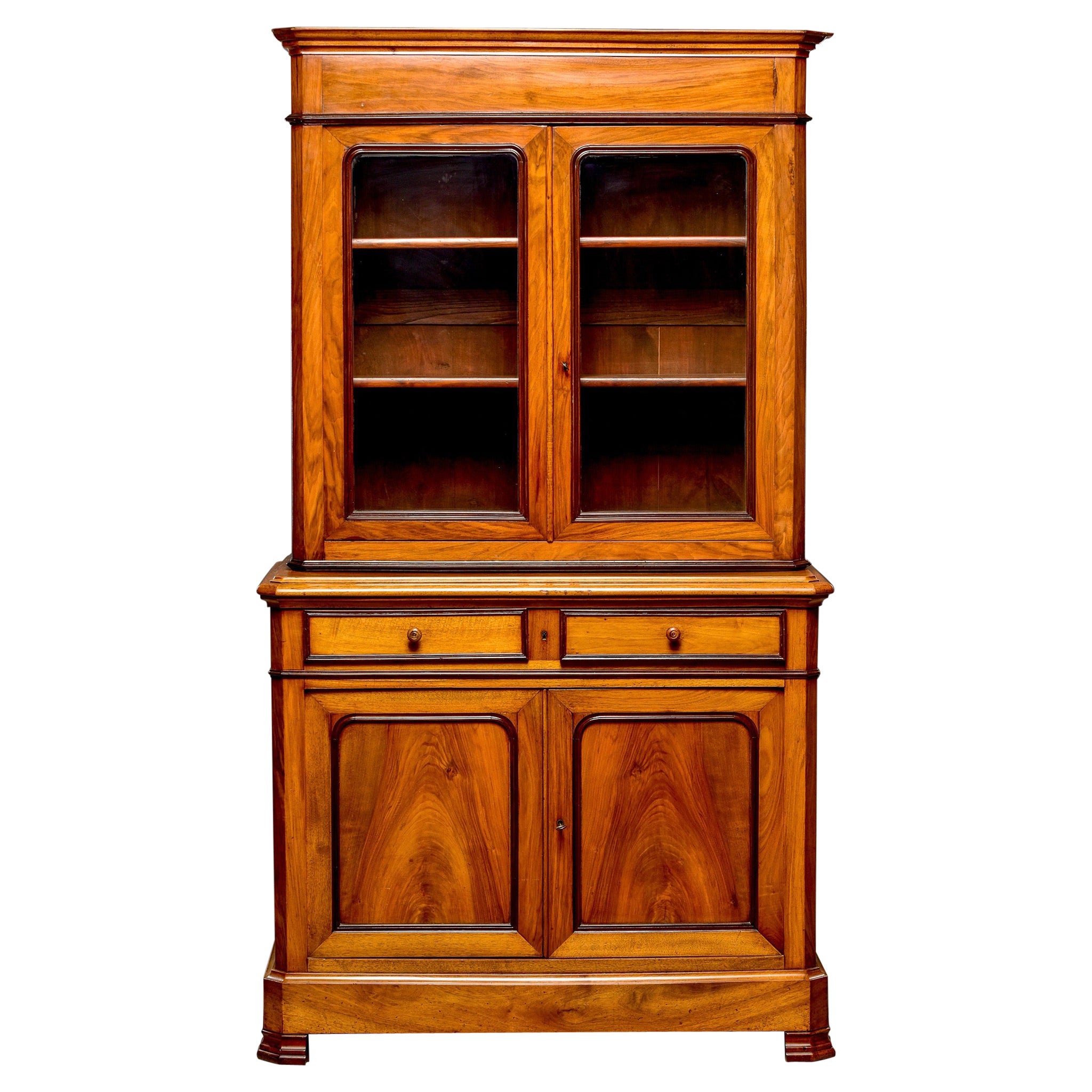 Buffet a Deux Corps aus Mahagoni im Louis-Philippe-Stil, 19. Jahrhundert