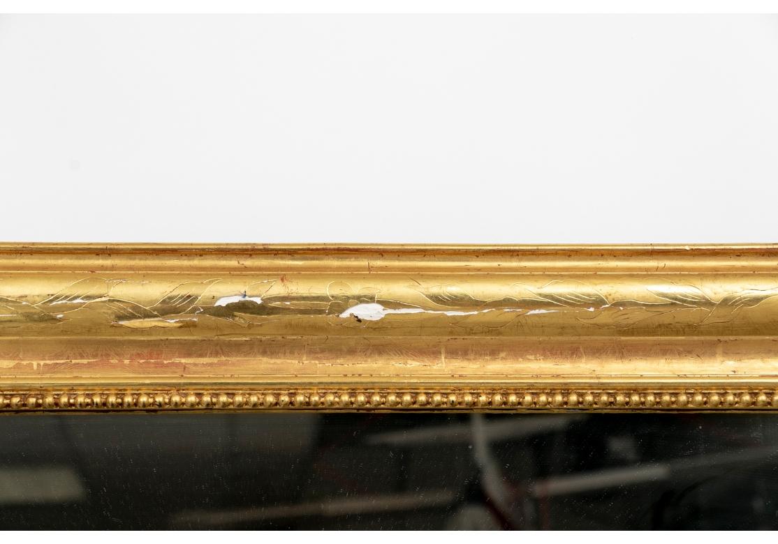 19th Century 19th C. Louis Phillippe Style Gilt Decorated Mirror For Sale