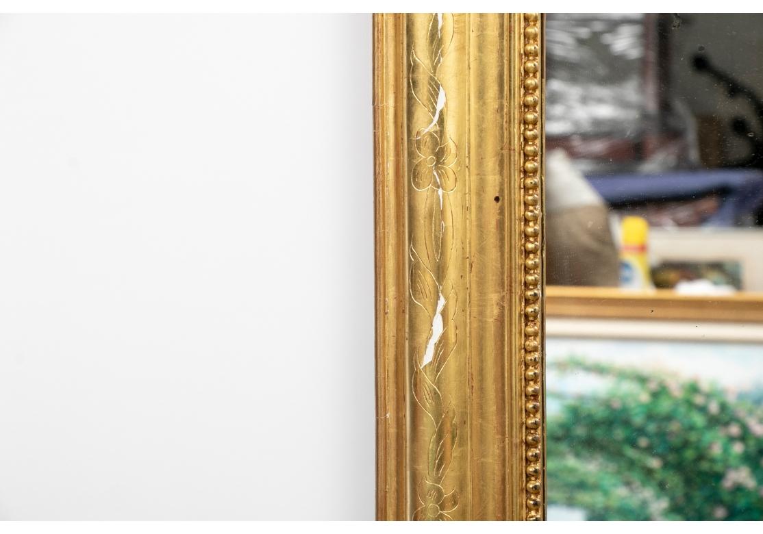 19th C. Louis Phillippe Style Gilt Decorated Mirror For Sale 2