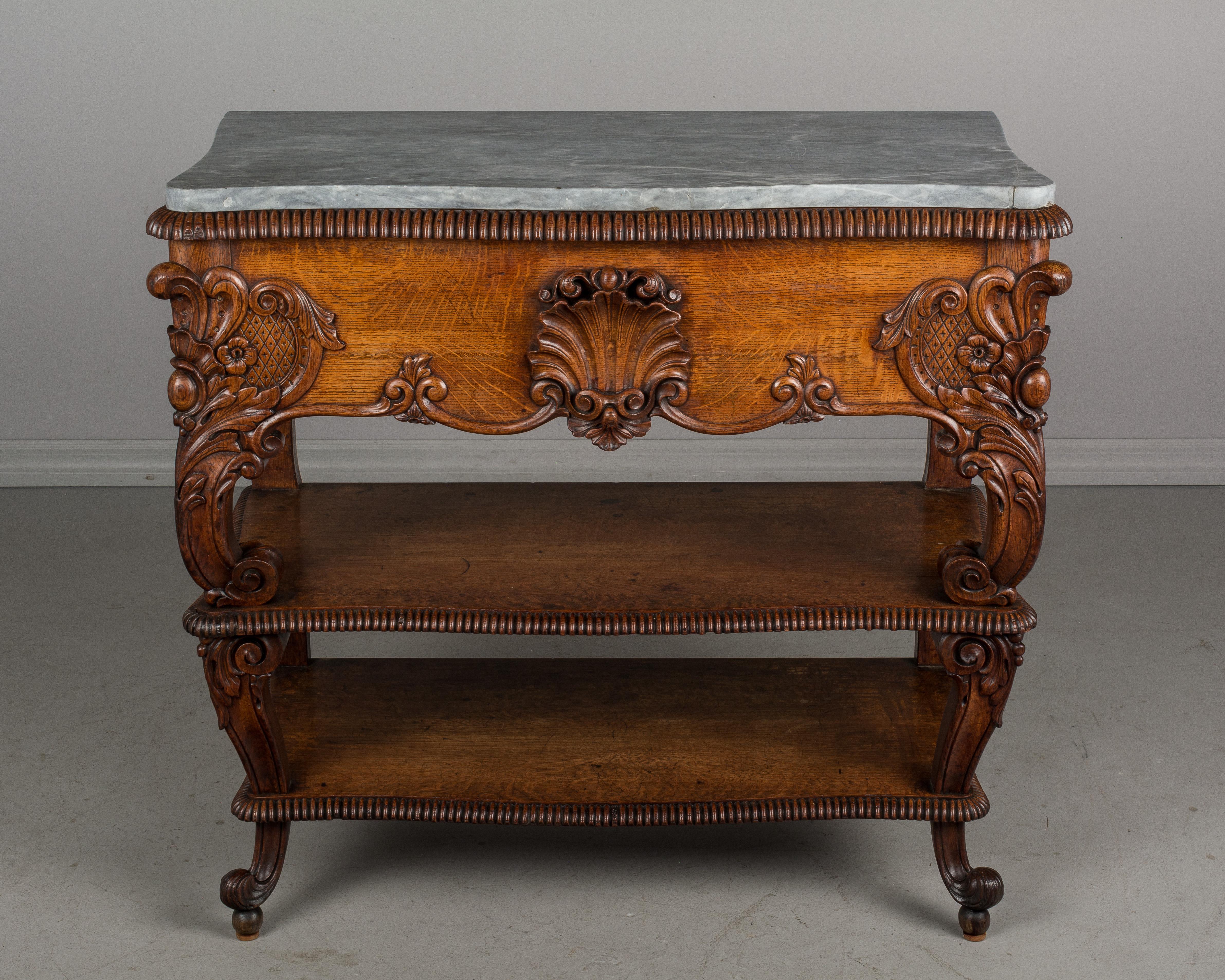 Hand-Carved 19th Century Louis XV Style Belgian Console