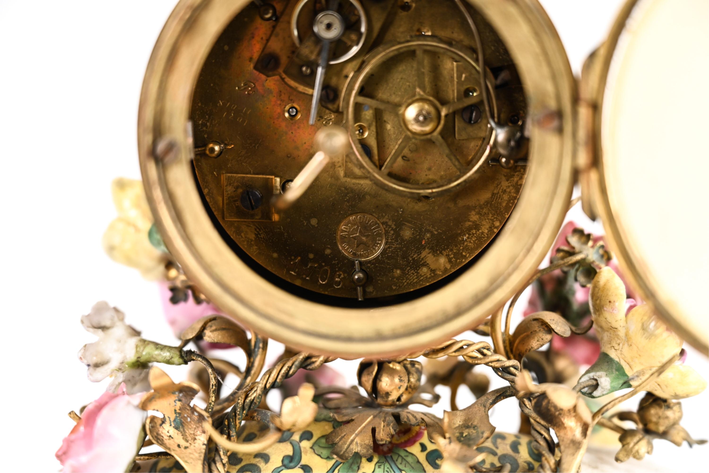 19th C. Louis XV-Style Elephant Mantel Clock 10