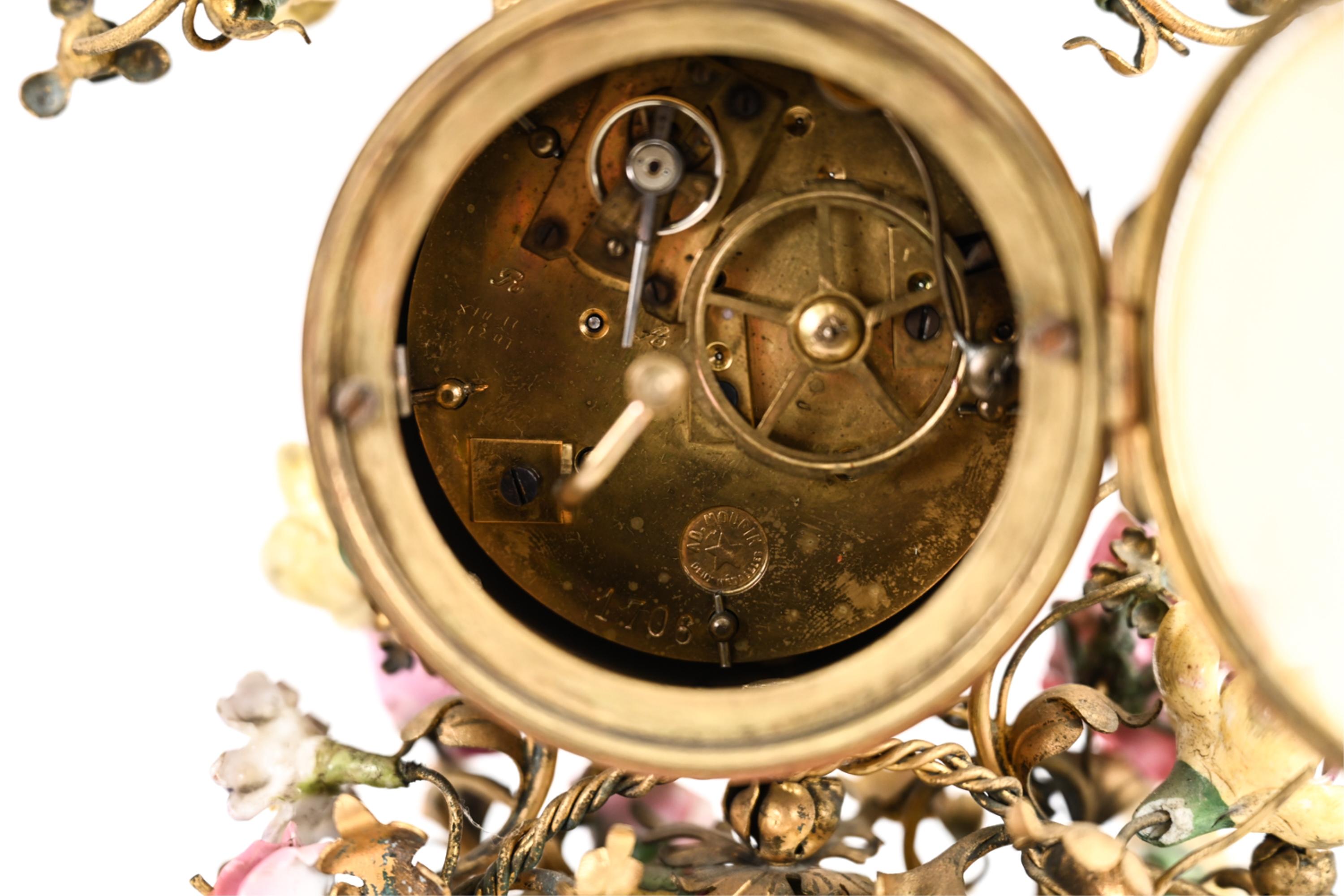 19th C. Louis XV-Style Elephant Mantel Clock 12