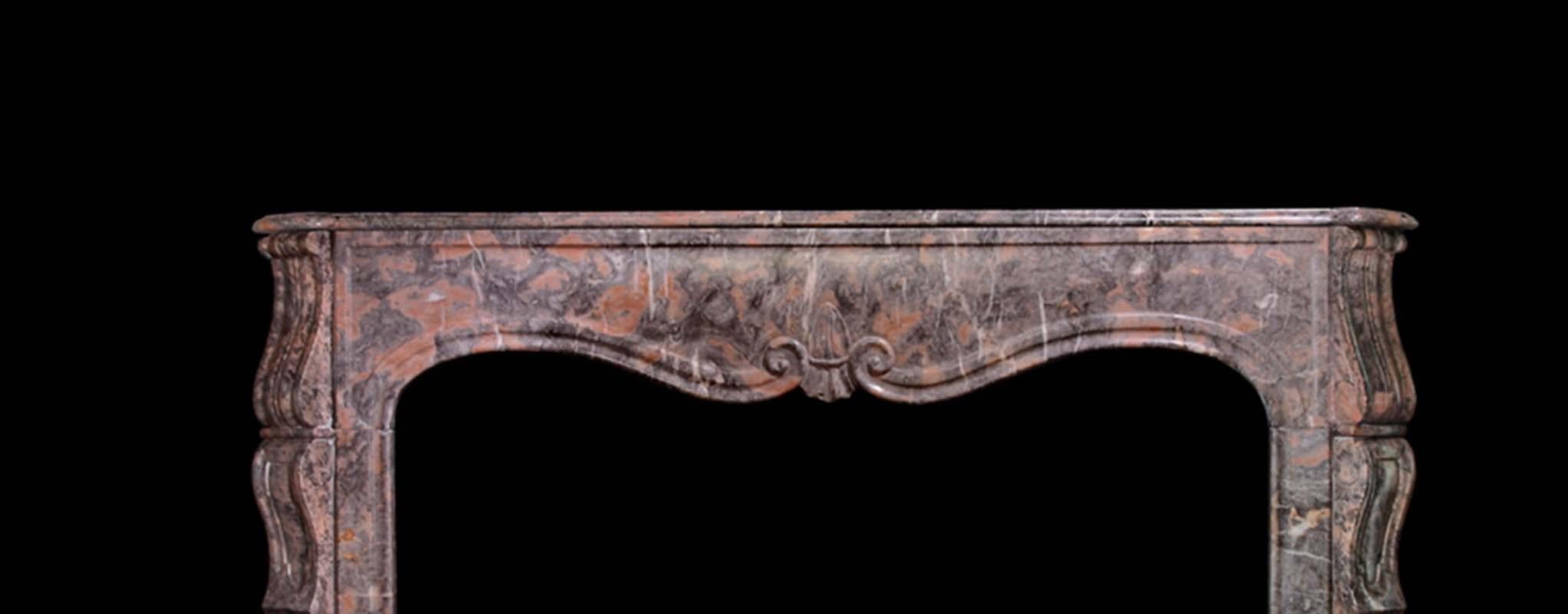 French 19th c. Louis XV Style in Rouge Royale Marble For Sale