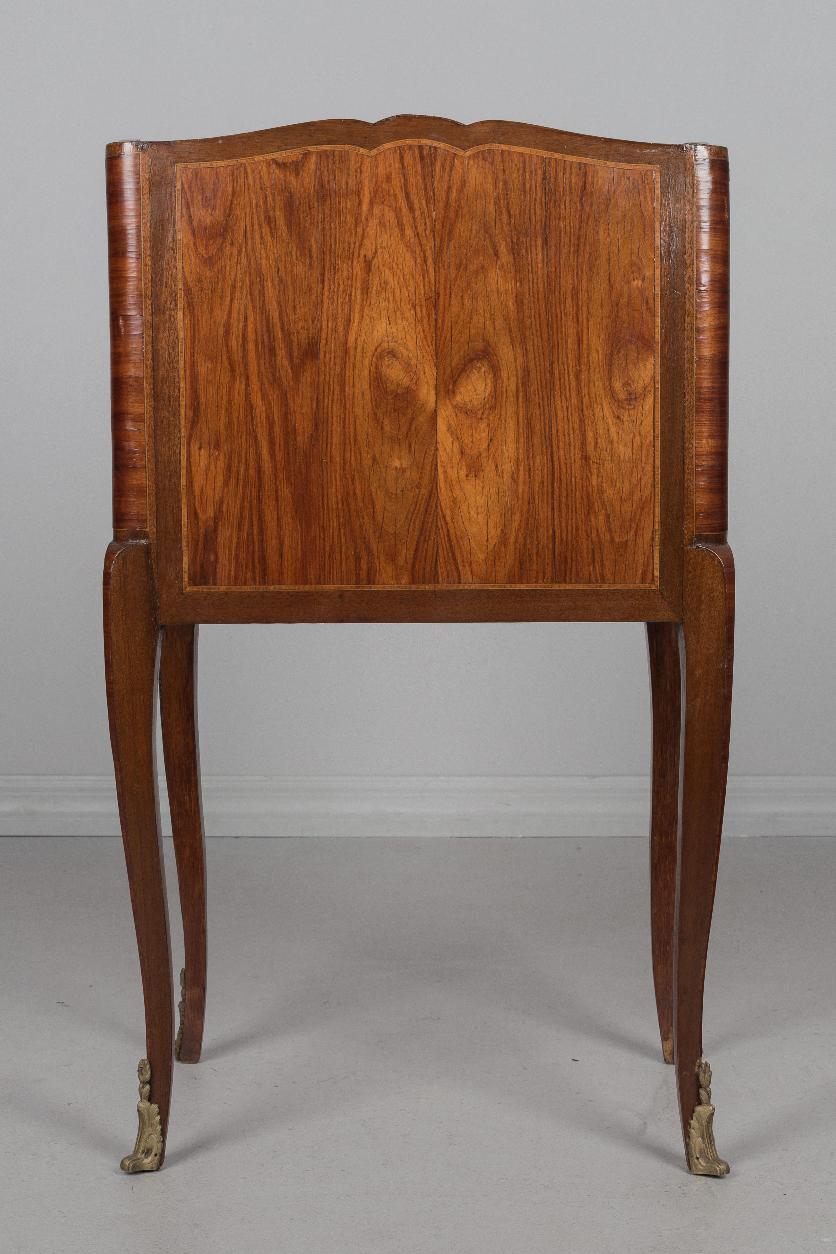 Marble 19th c. Louis XV Style Rosewood Side Table For Sale