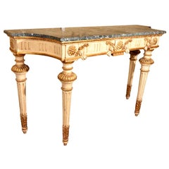 19th c Louis XVI marble topped console