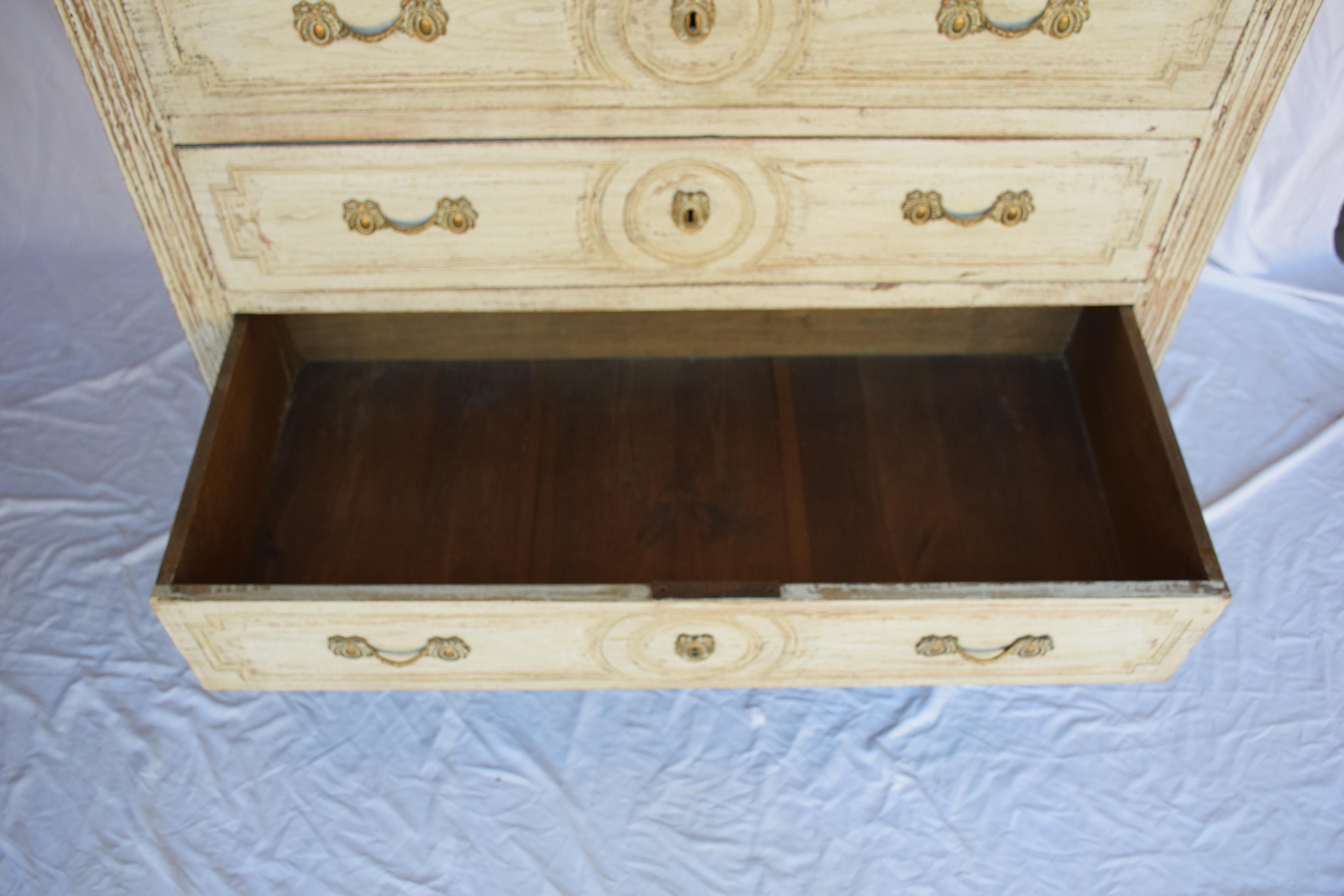 19th C. Louis XVI Painted Commode In Fair Condition For Sale In Houston, TX