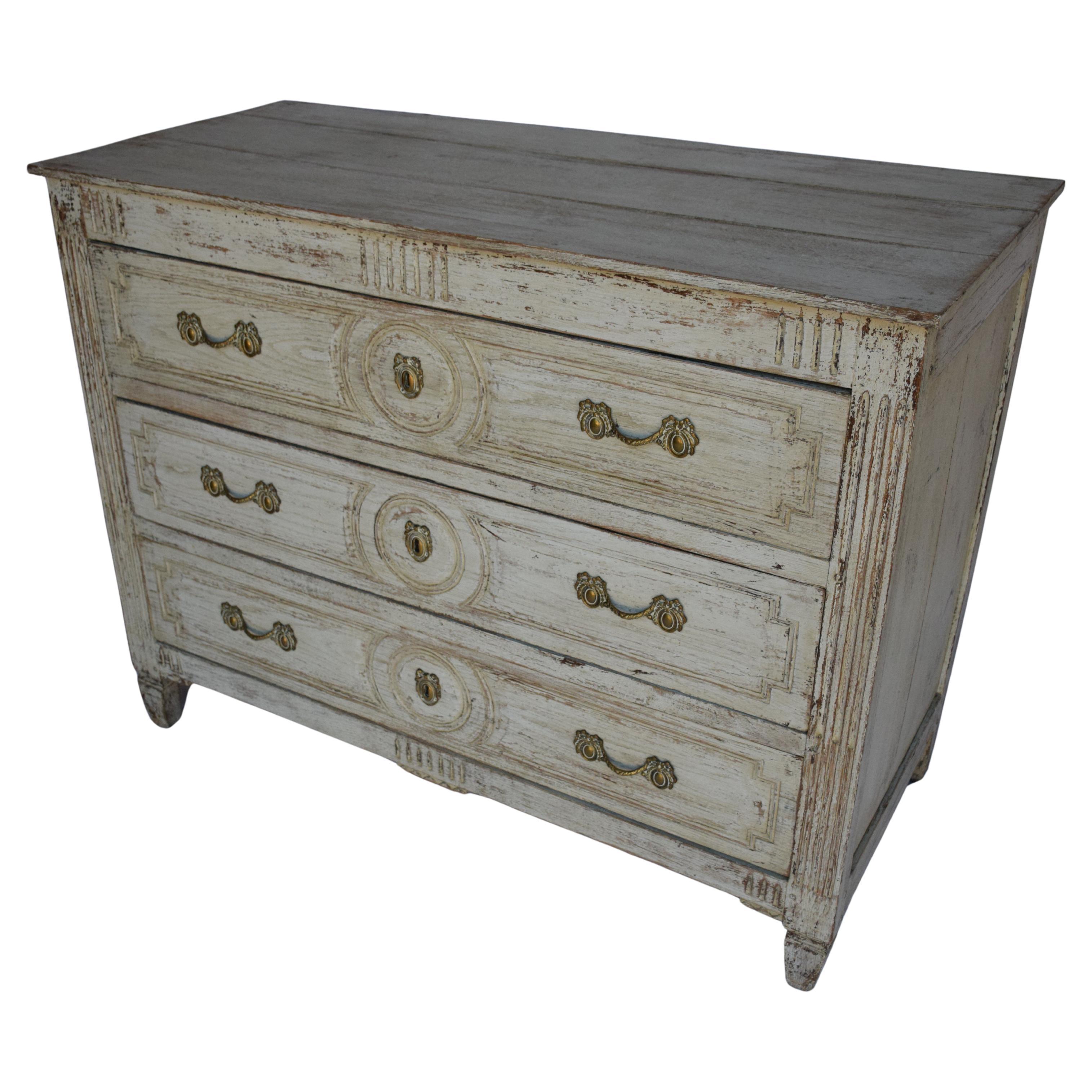 Commode dipinta Luigi XVI del 19° secolo