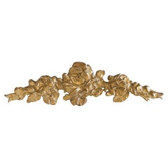 19th C. Louis XVI Style French Gilt Bronze Floral Garland Wall Swag Ornament