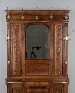 19th Century Louis XVI Style French Hall Tree with Mirror