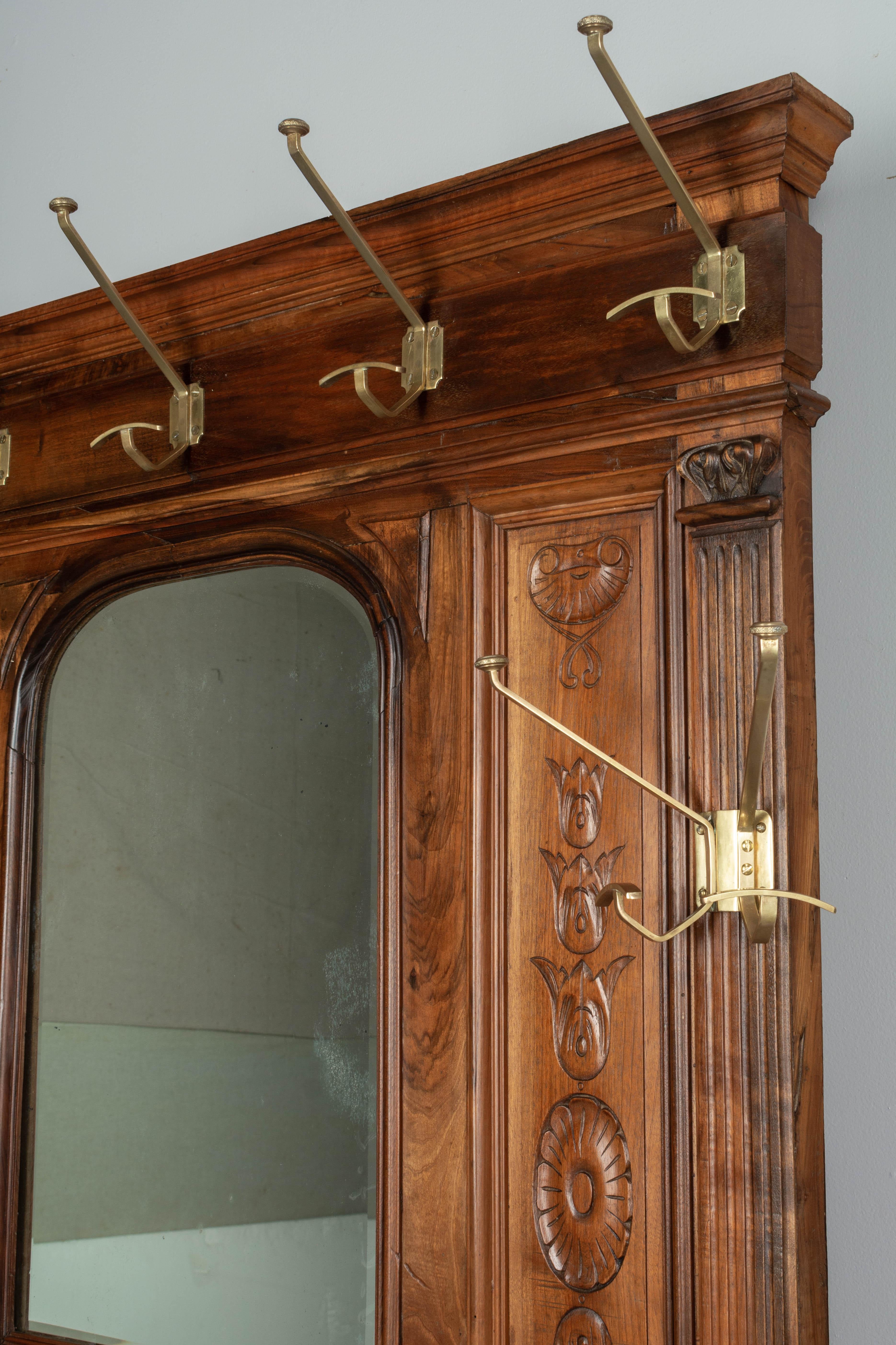19th Century Louis XVI Style French Hall Tree with Mirror 3