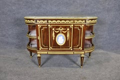 19TH C Louis XVI Style French Marble Top Server with Wedgewood Plaque