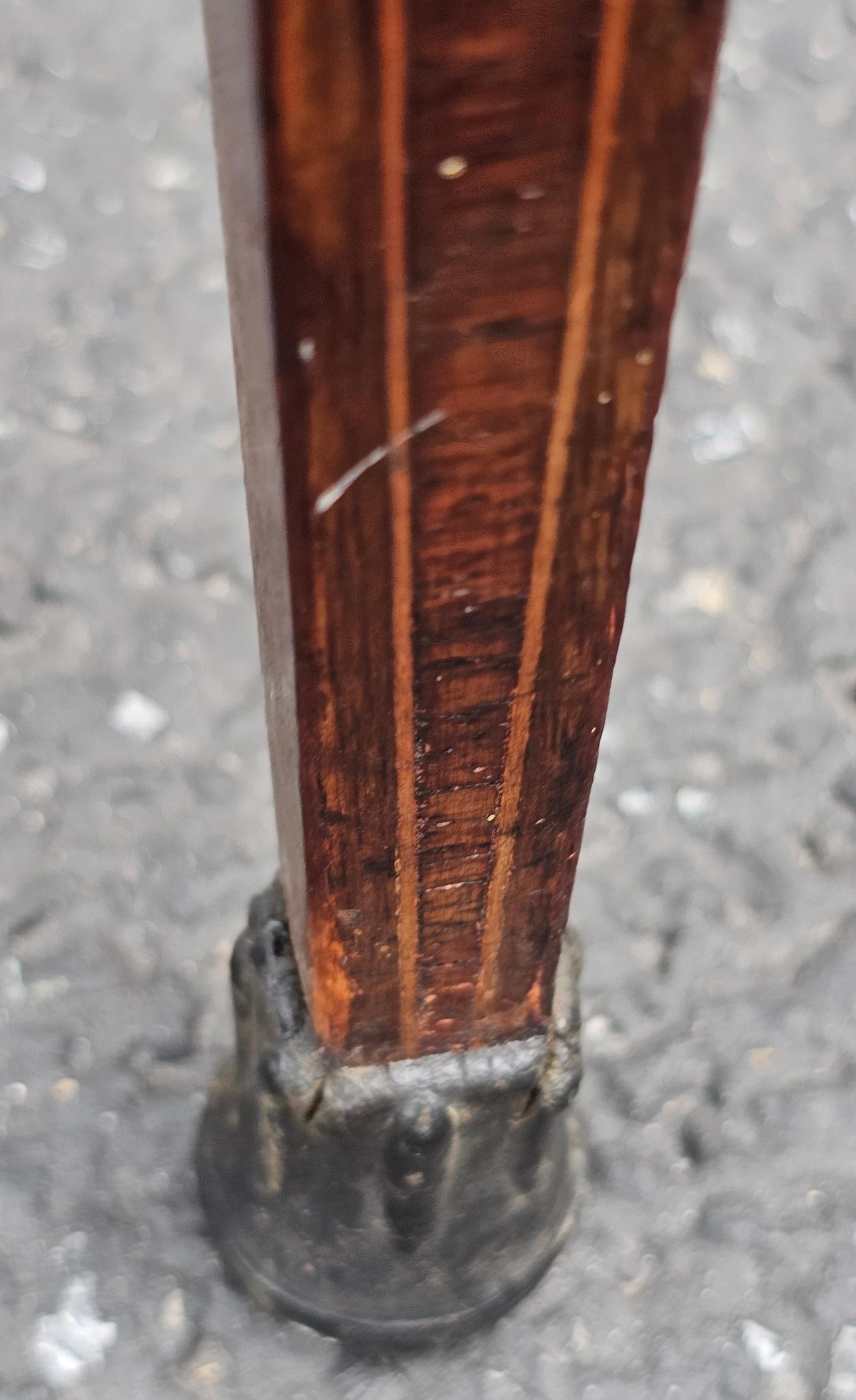 19th C. Louis XVI Style H Herrman Satinwood Inlaid Mahogany & Rouge Marble Table For Sale 1