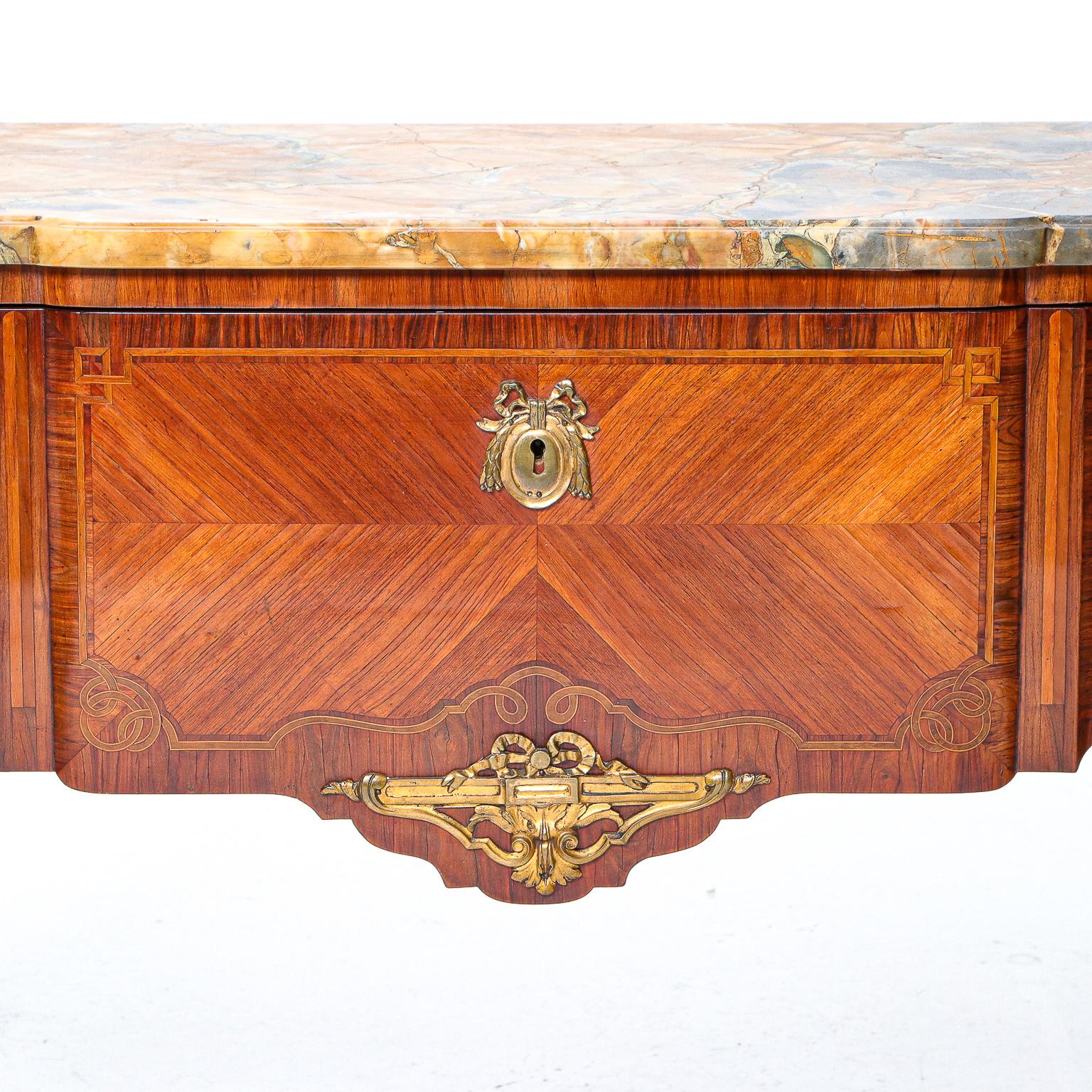 French 19th C. Louis XVI Style Marble Top Commode Servante For Sale