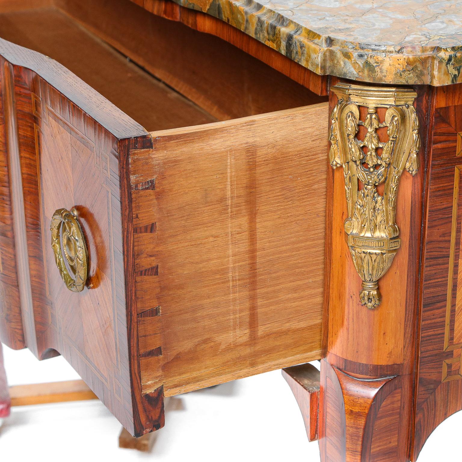 Mid-19th Century 19th C. Louis XVI Style Marble Top Commode Servante For Sale