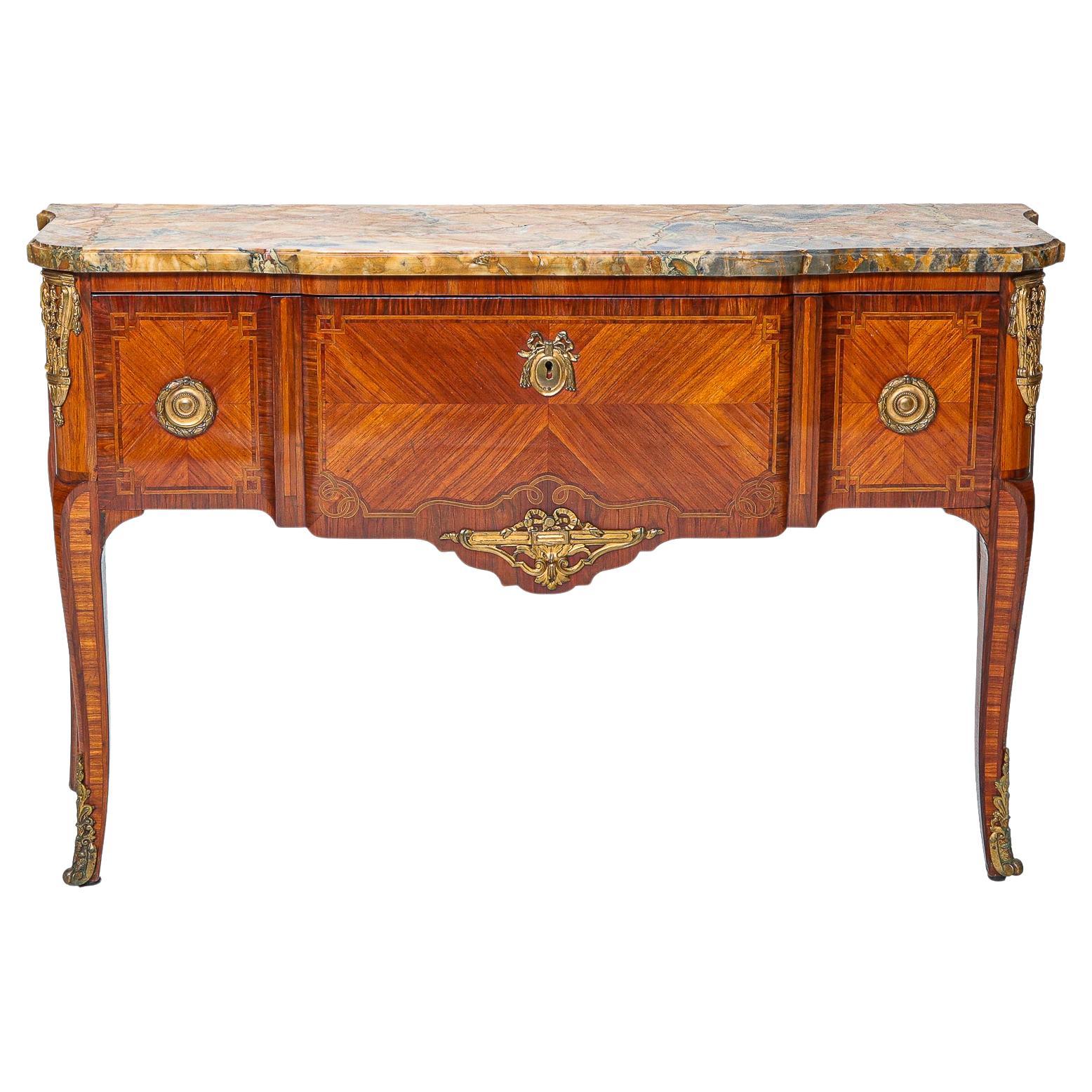 19th C. Louis XVI Style Marble Top Commode Servante For Sale