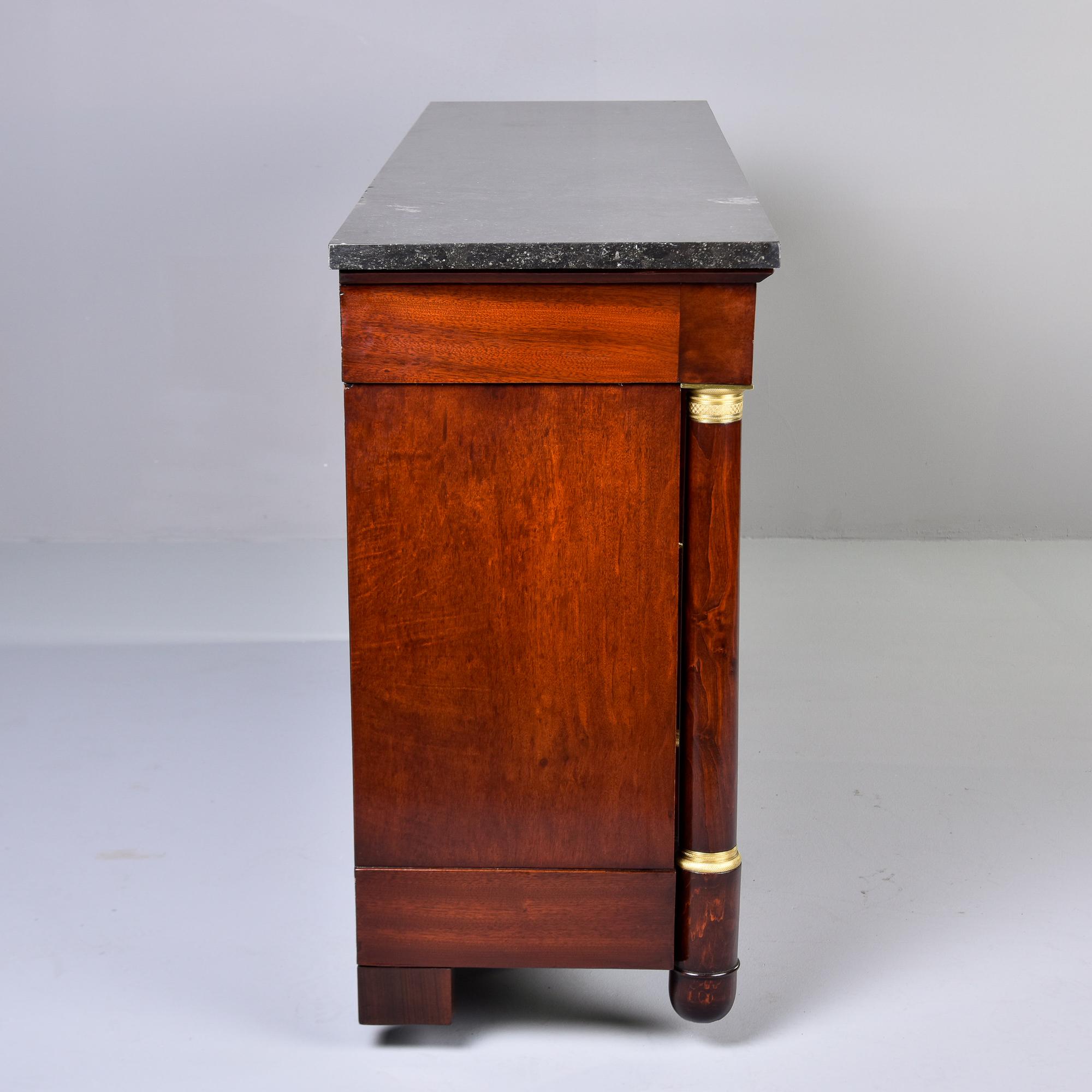 19th C Louis XVI Style Pillared Cabinet with Black Marble Top and Brass Accents 2