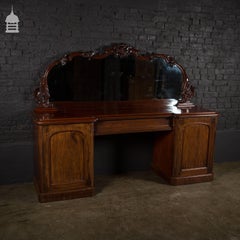 19th Century Mahogany Breakfront Sideboard with Raised Gallery Mirror