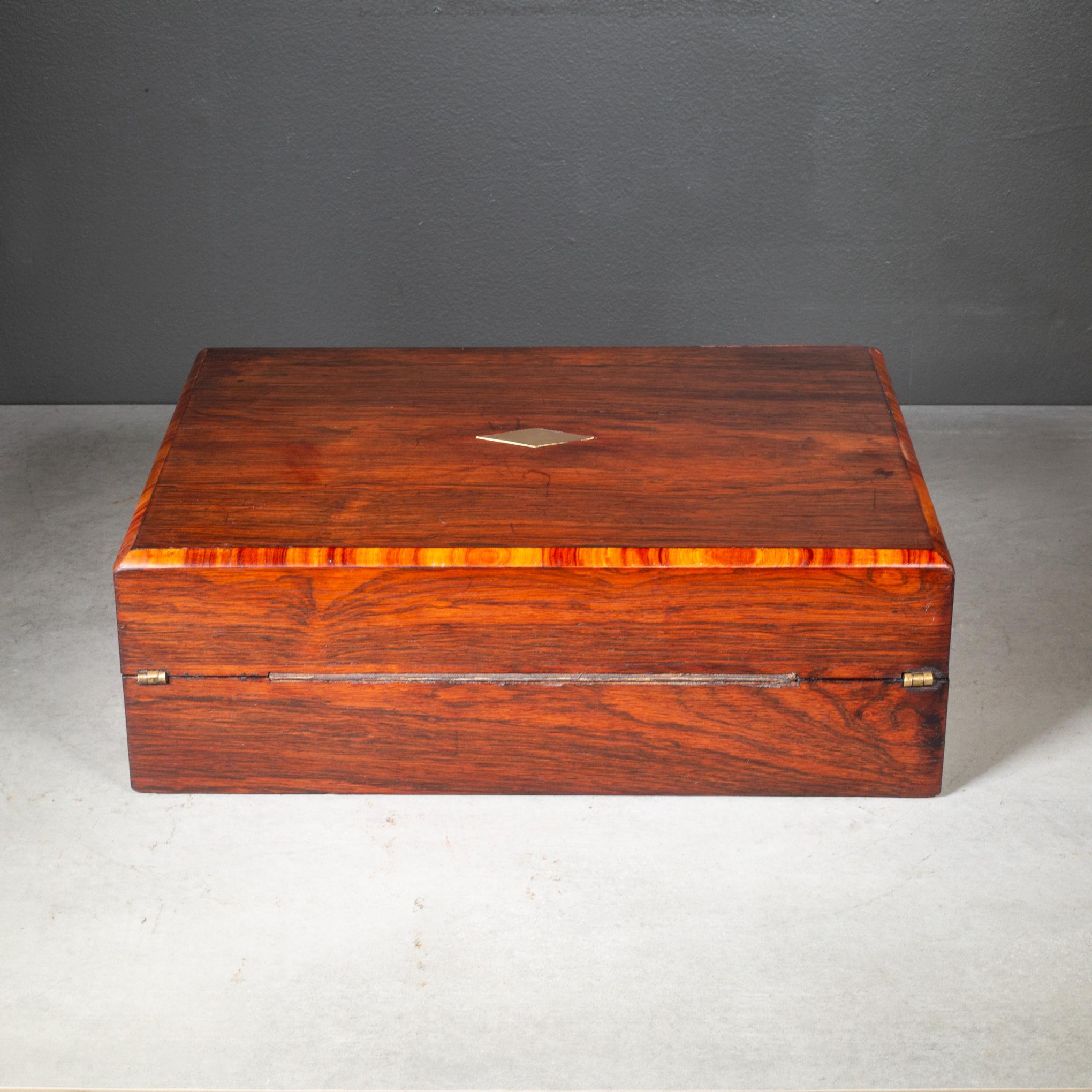 19th c. Mahogany Campaign Writing Lap Desk c.1800s For Sale 3