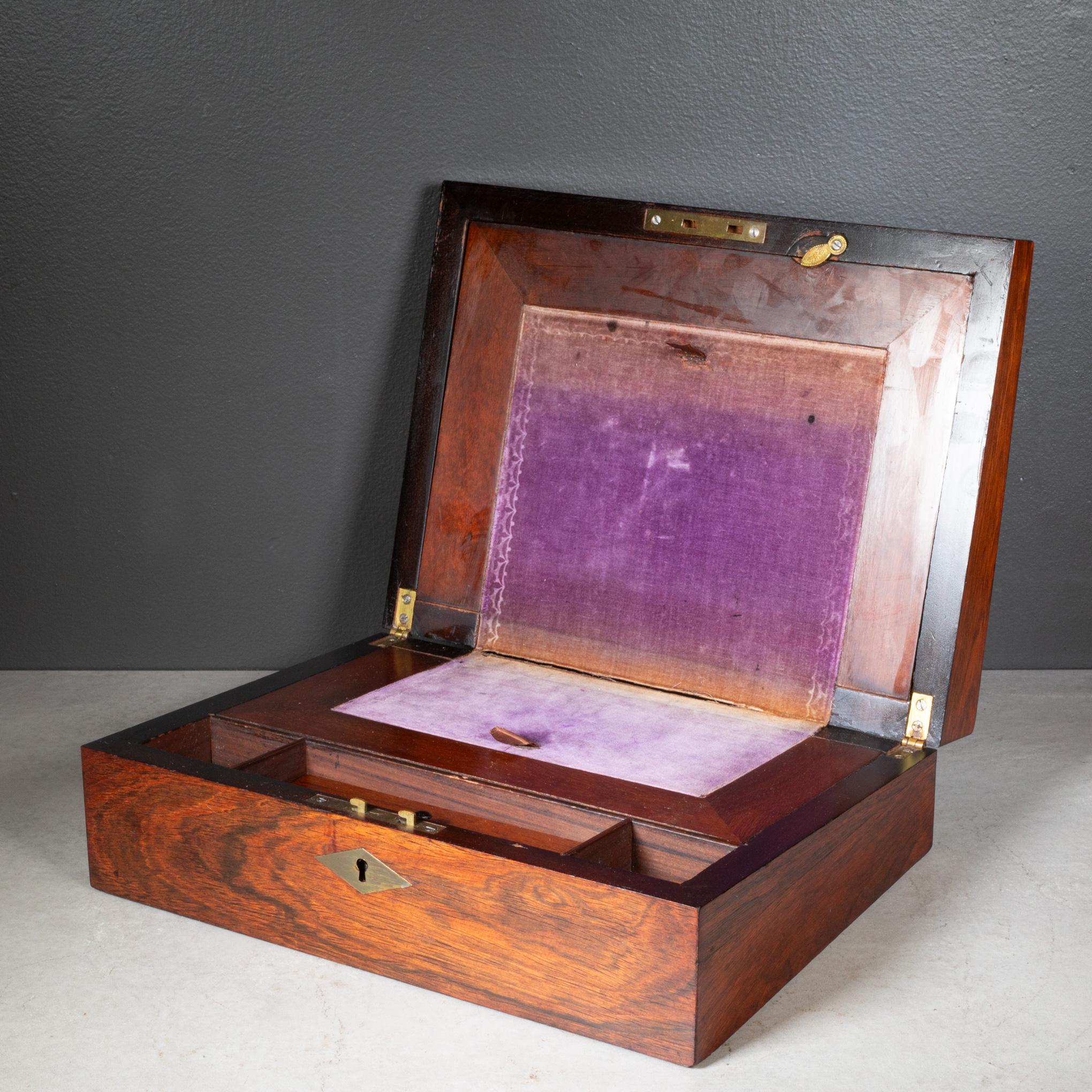 Victorian 19th c. Mahogany Campaign Writing Lap Desk c.1800s For Sale