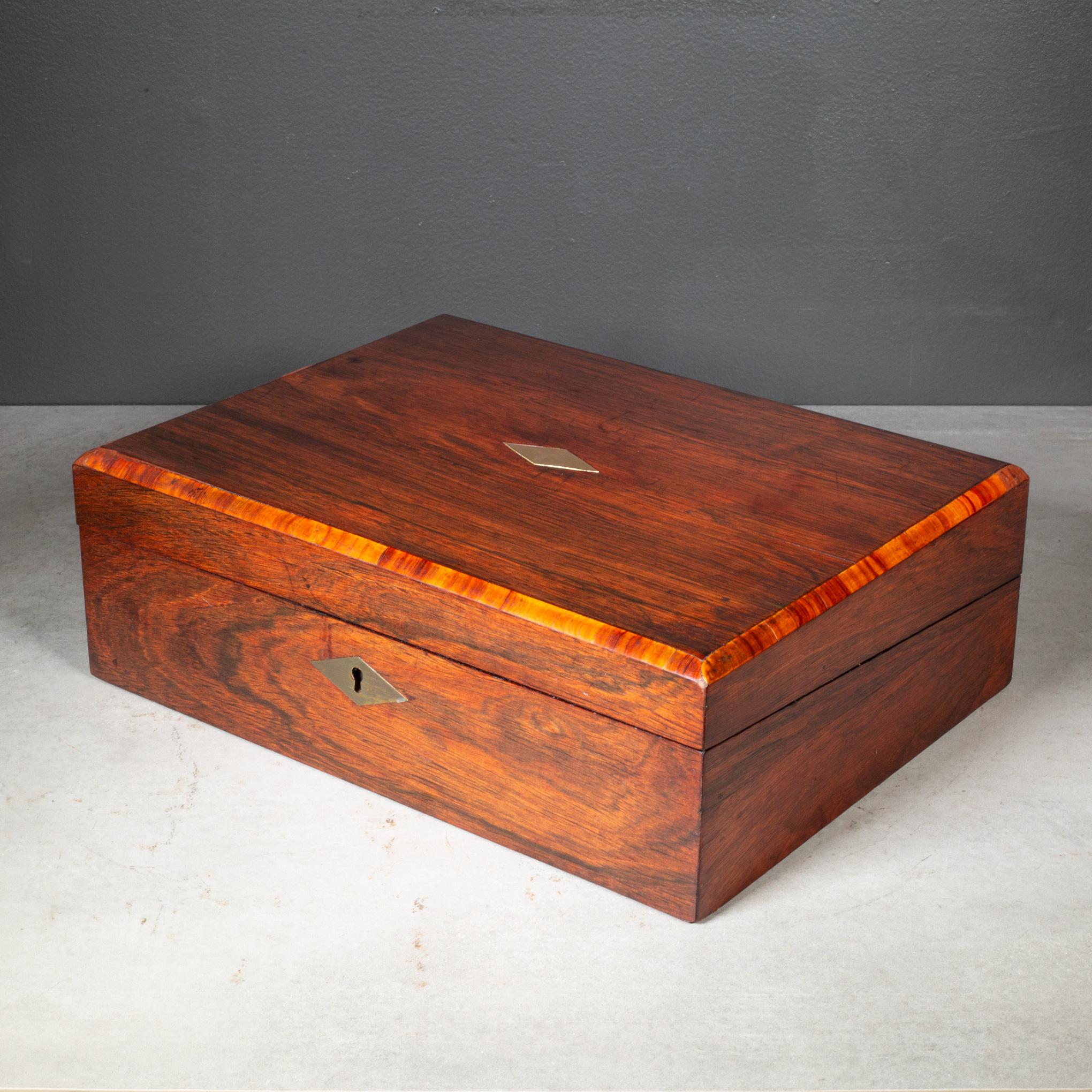 American 19th c. Mahogany Campaign Writing Lap Desk c.1800s For Sale