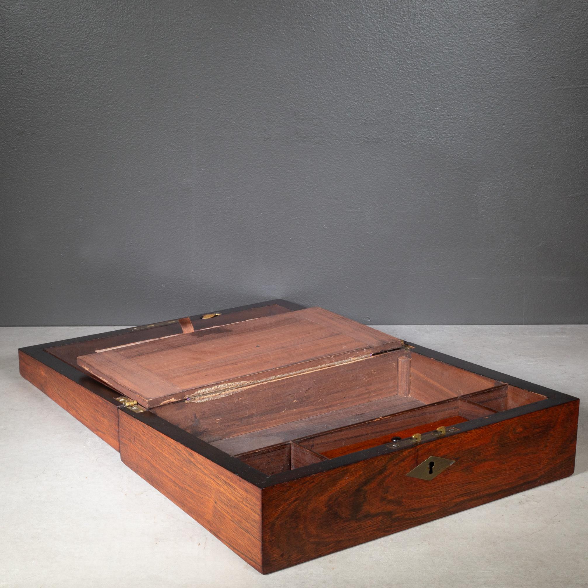 Paper 19th c. Mahogany Campaign Writing Lap Desk c.1800s For Sale