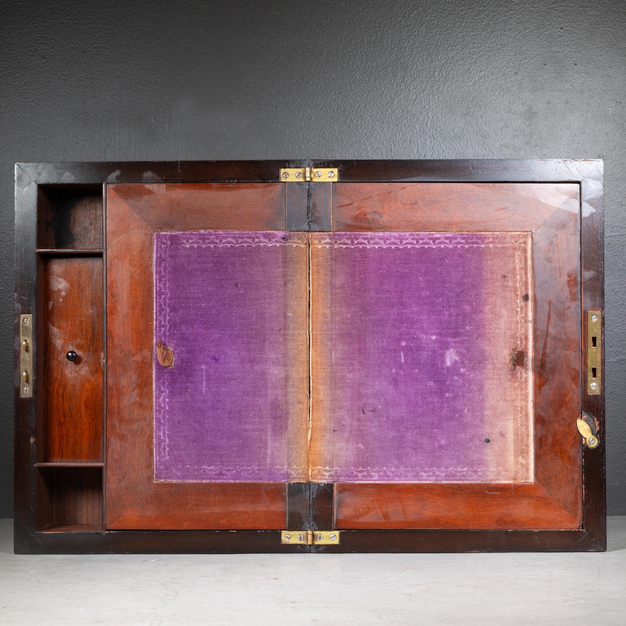 19th c. Mahogany Campaign Writing Lap Desk c.1800s For Sale 2