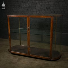 19th Century Mahogany Curve Ended Display Cabinet with Glass Shelf