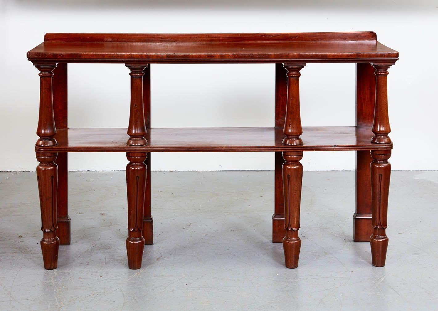 Mid-19th Century 19th c. Mahogany Double Shelf Etagere For Sale