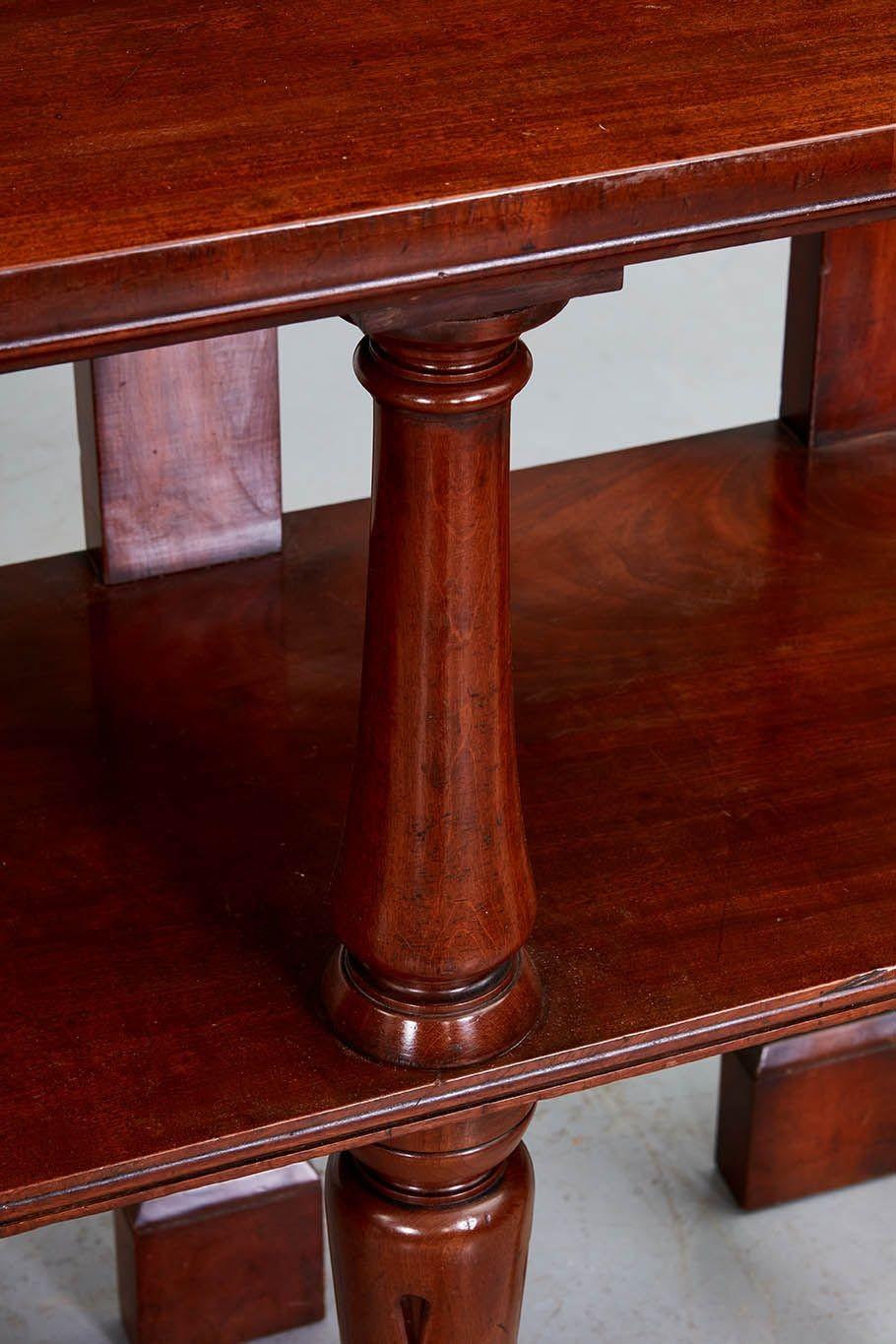 19th c. Mahogany Double Shelf Etagere For Sale 1
