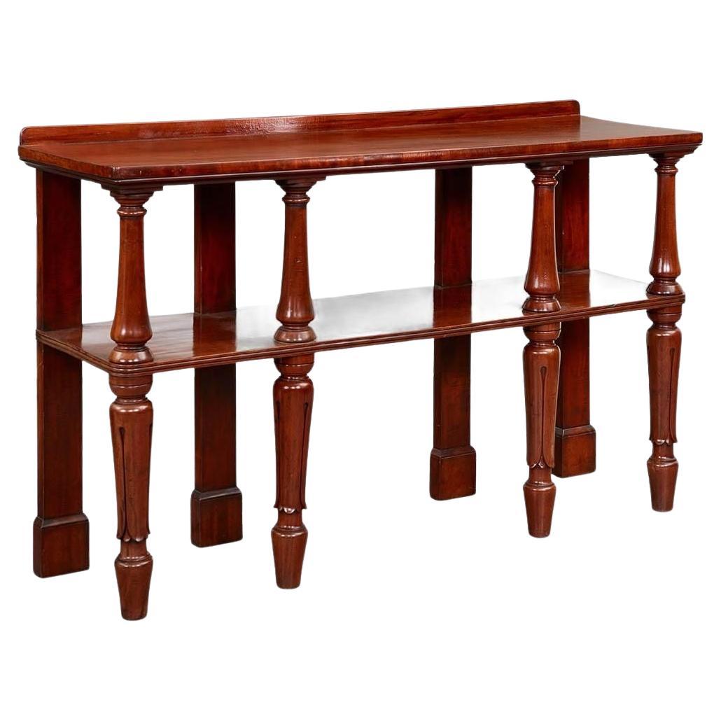 19th c. Mahogany Double Shelf Etagere For Sale