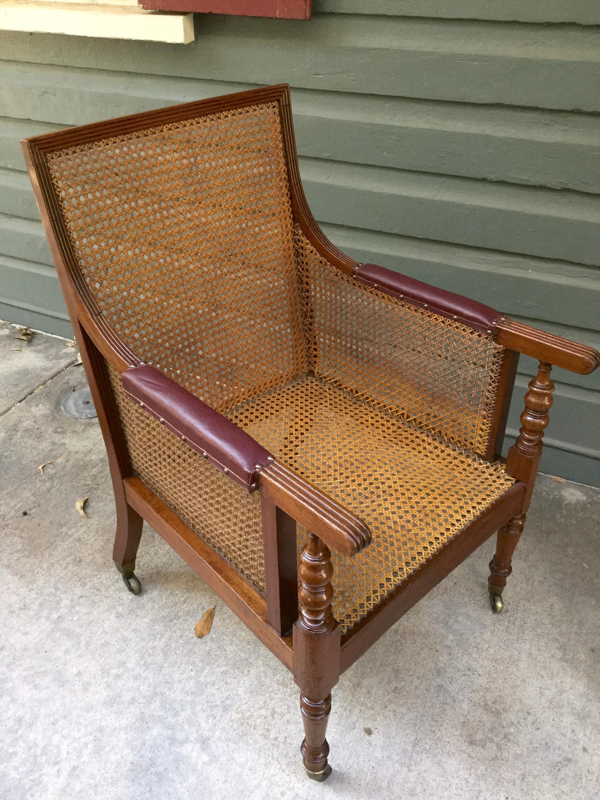 19th Century Mahogany English Regency Library Chair 2