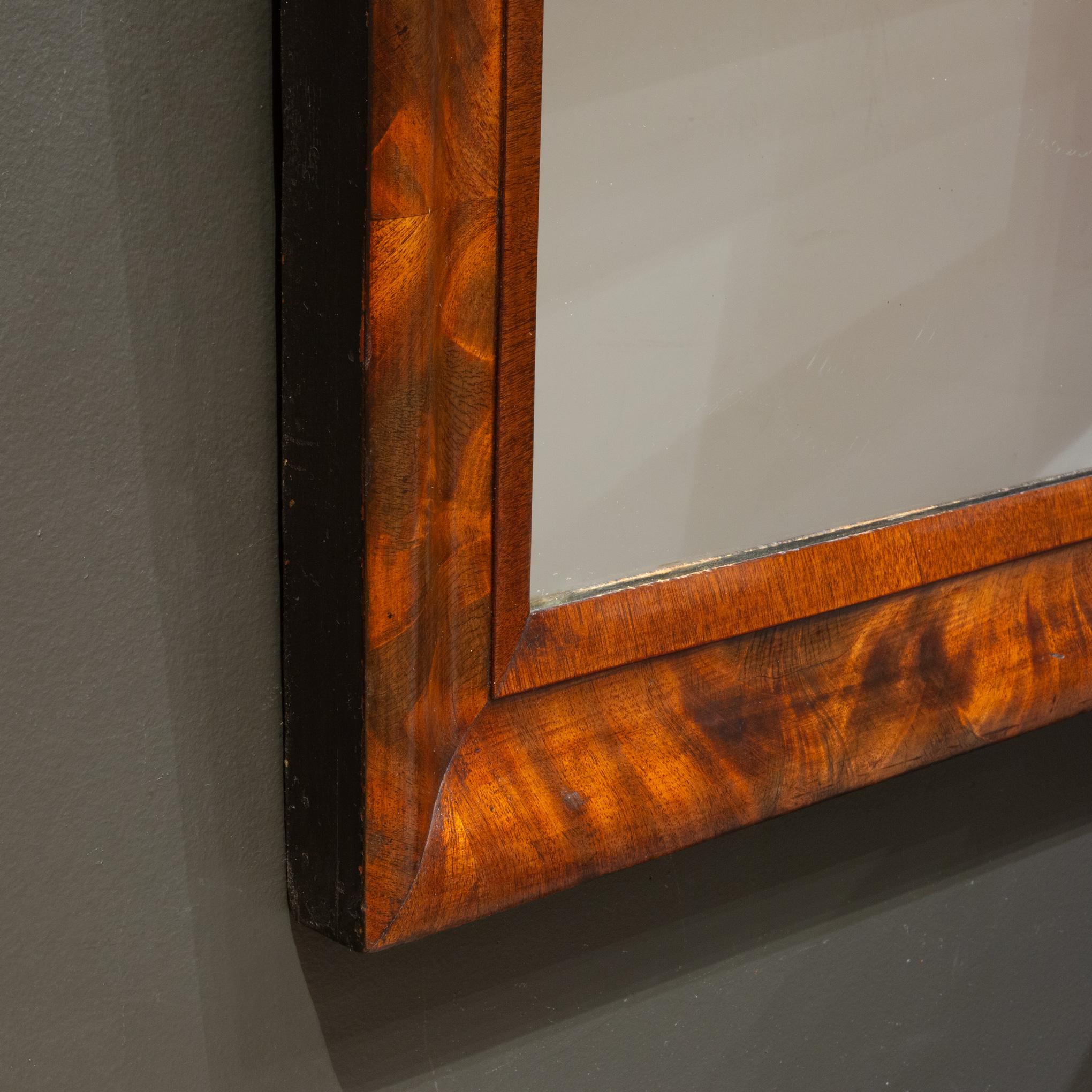 American Empire 19th c. Mahogany Ogee Mirror For Sale