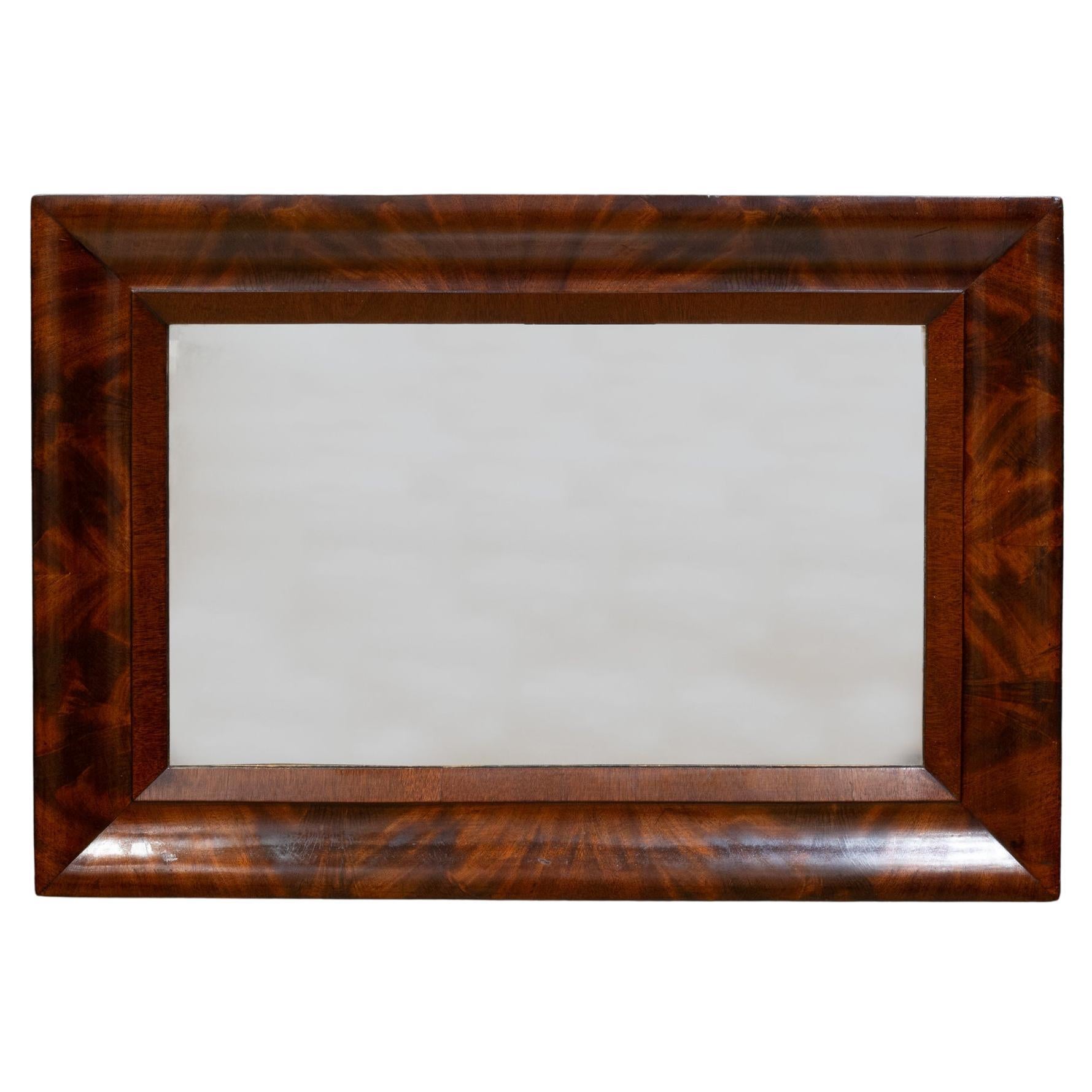 19th c. Mahogany Ogee Mirror For Sale