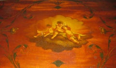19thc Mahogany Pembroke Table Edwards & Roberts London w/ Decorative Painting