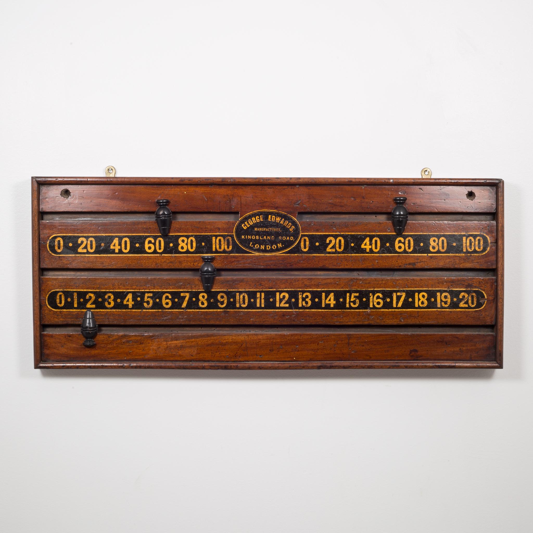 English 19th Century Mahogany Snooker Scoreboard, circa 1870