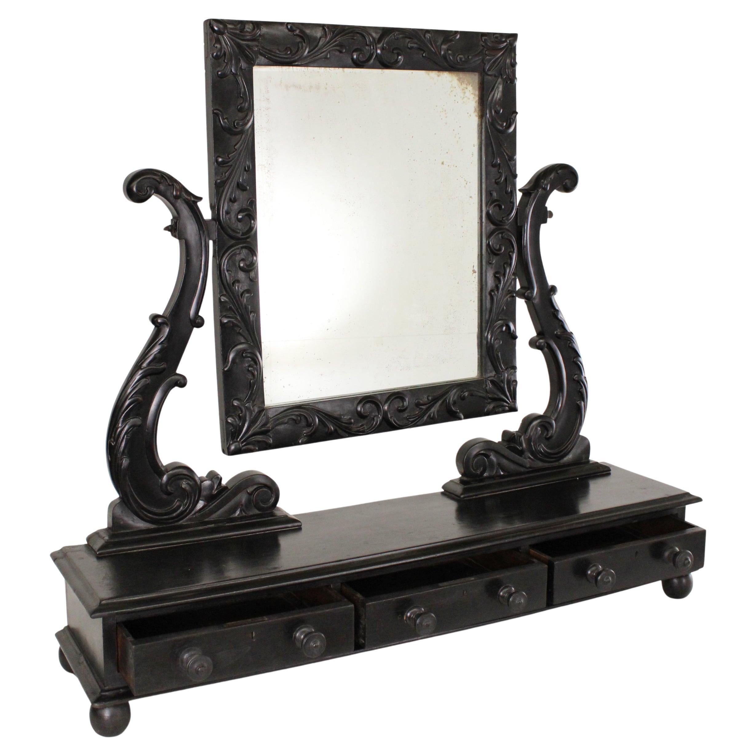 19th C. Mahogany Table Vanity For Sale