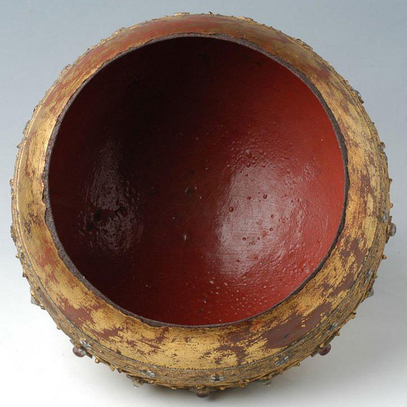 19th C., Mandalay, Antique Burmese Offering Bowl Decorated with Mirror Tiles 3