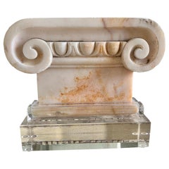 19th C. Marble Capital on Lucite Base