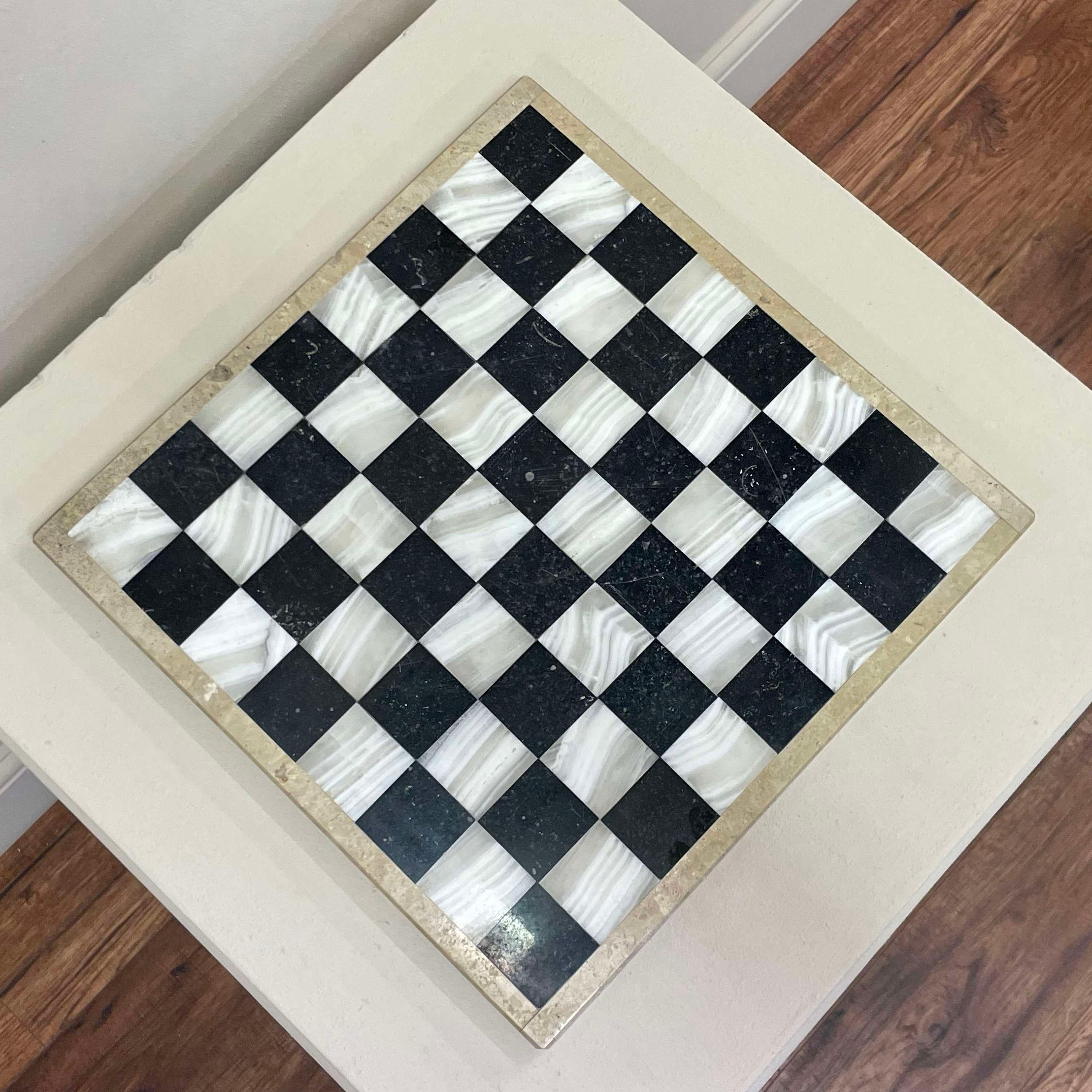 19th Century Marble & Mother of Pearl Chess Board 1