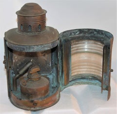 19th Century Marine Light Patinaed Copper