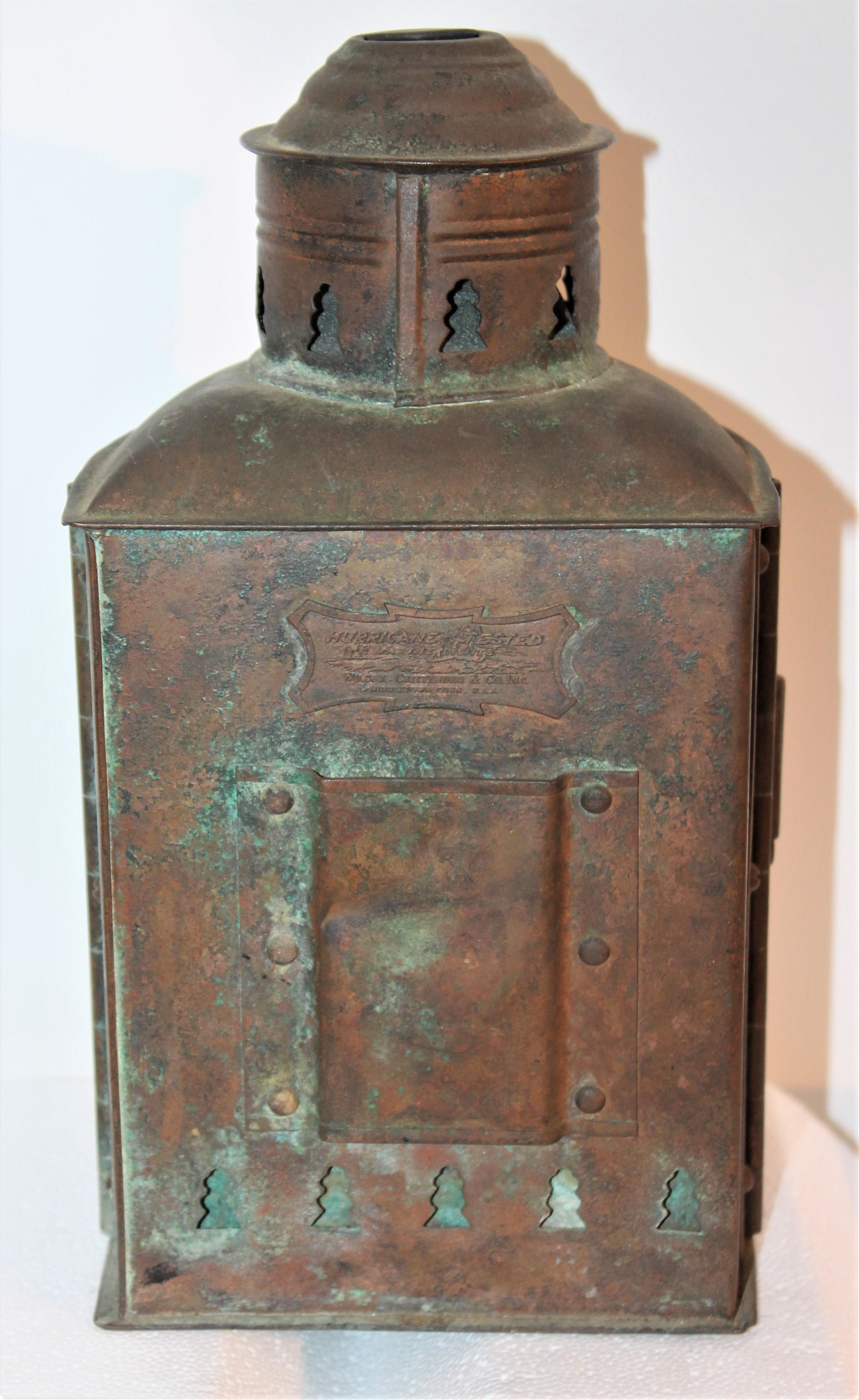 American 19th Century Marine Light Patinaed Copper For Sale