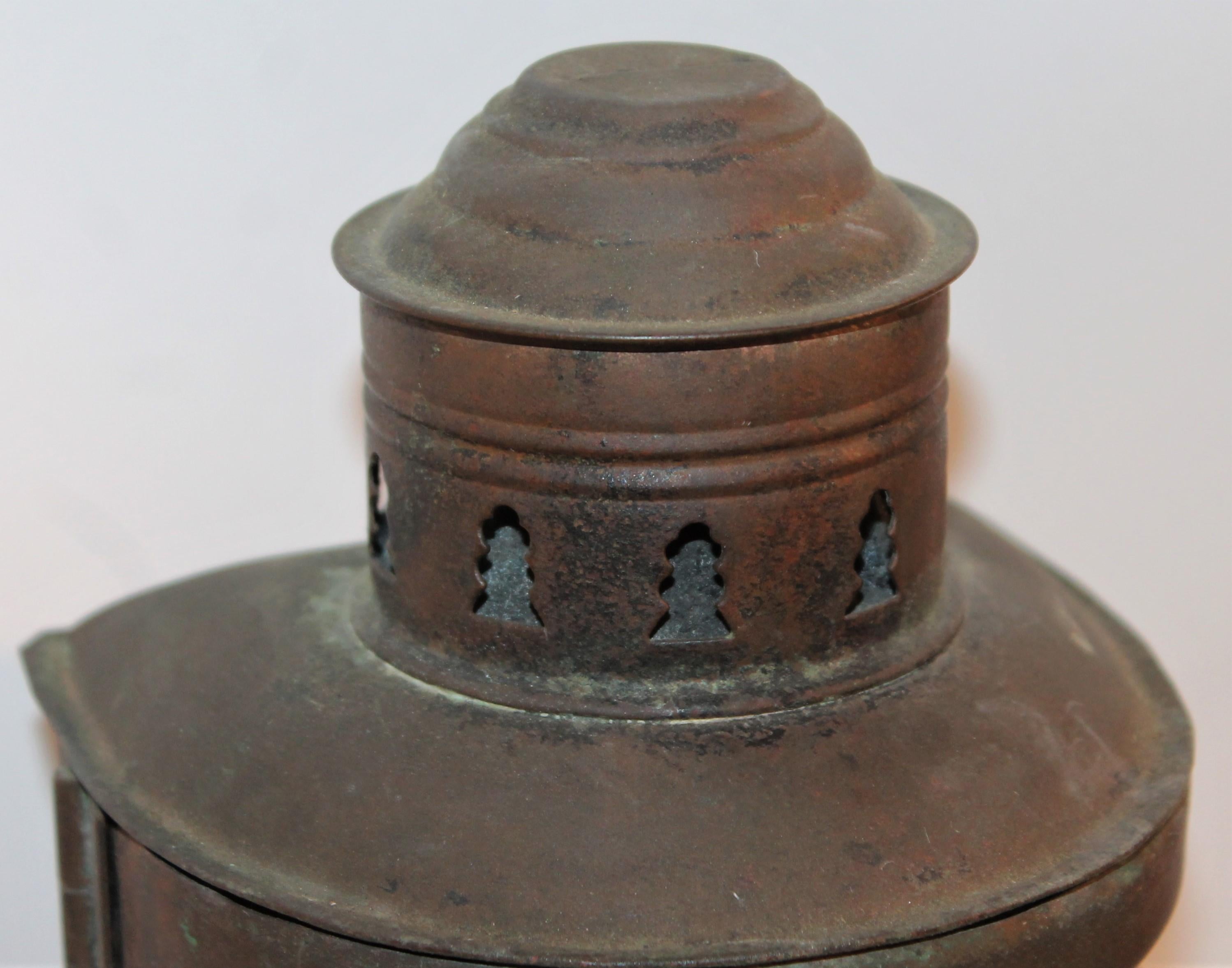 Patinated 19th Century Marine Light Patinaed Copper For Sale