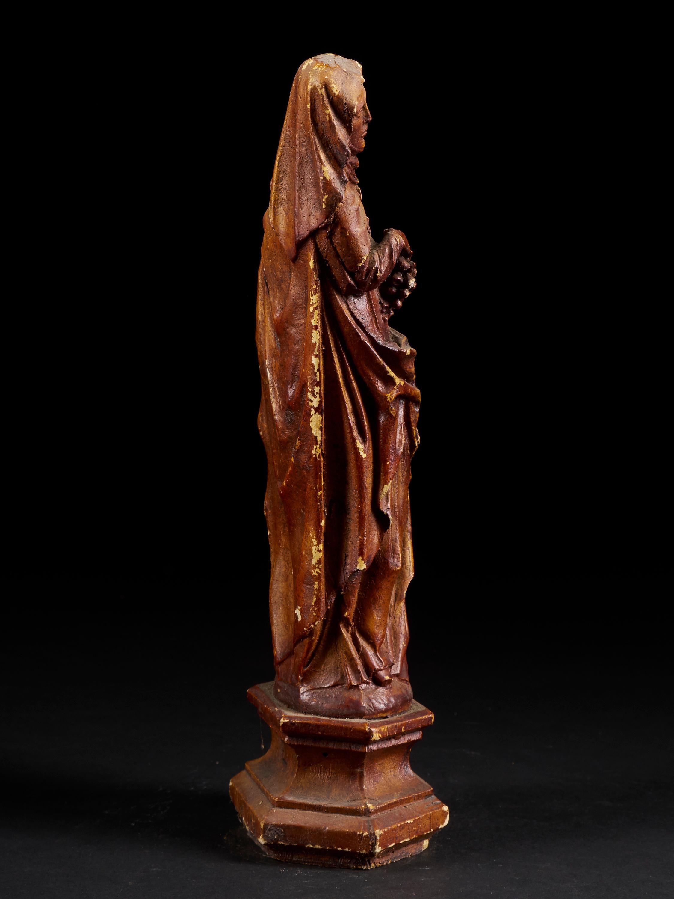 19th Century, Mary and Child Statue Sculpture Made of Wood with ...
