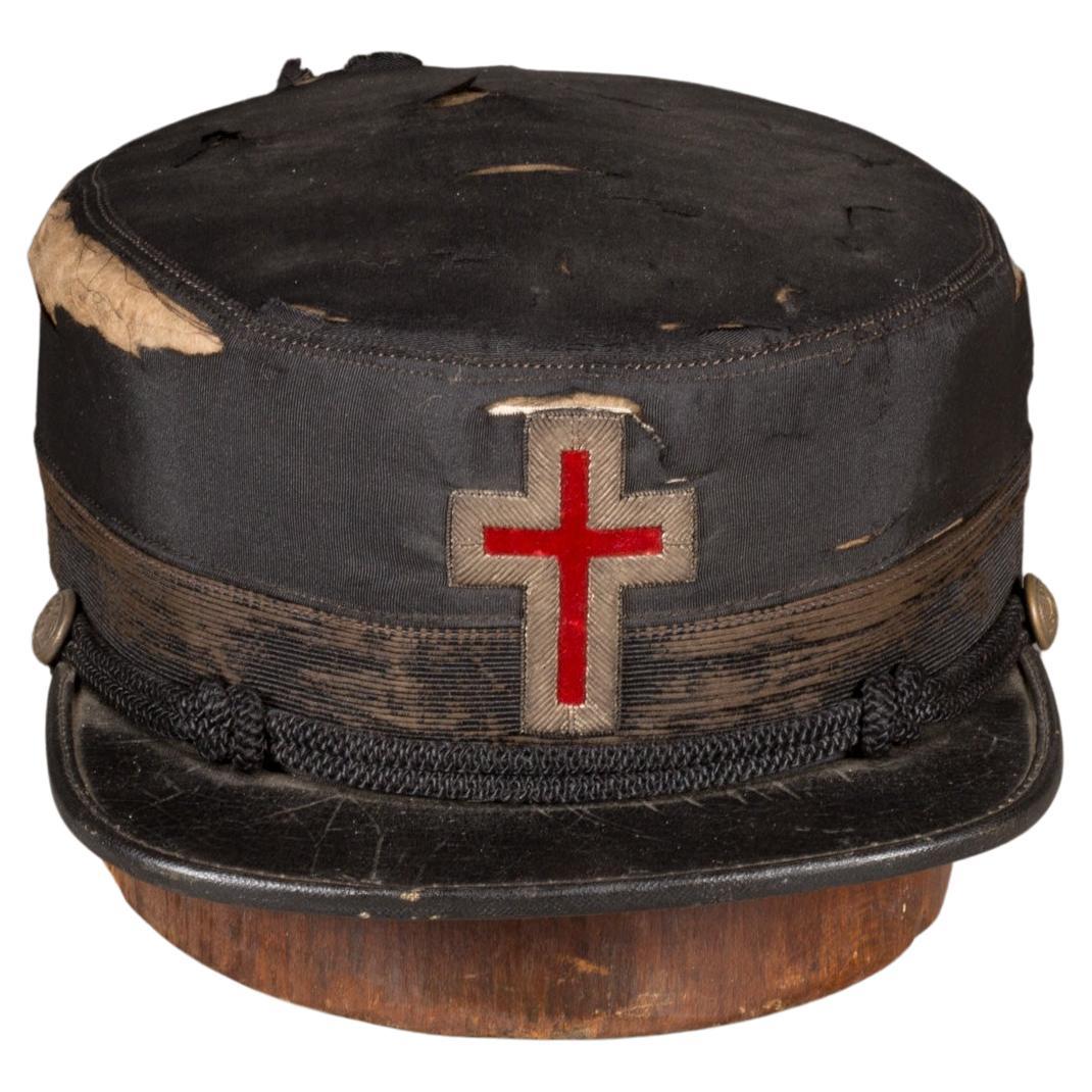 19th C. Masonic Knights Templar Hat, c.1800s  (FREE SHIPPING)