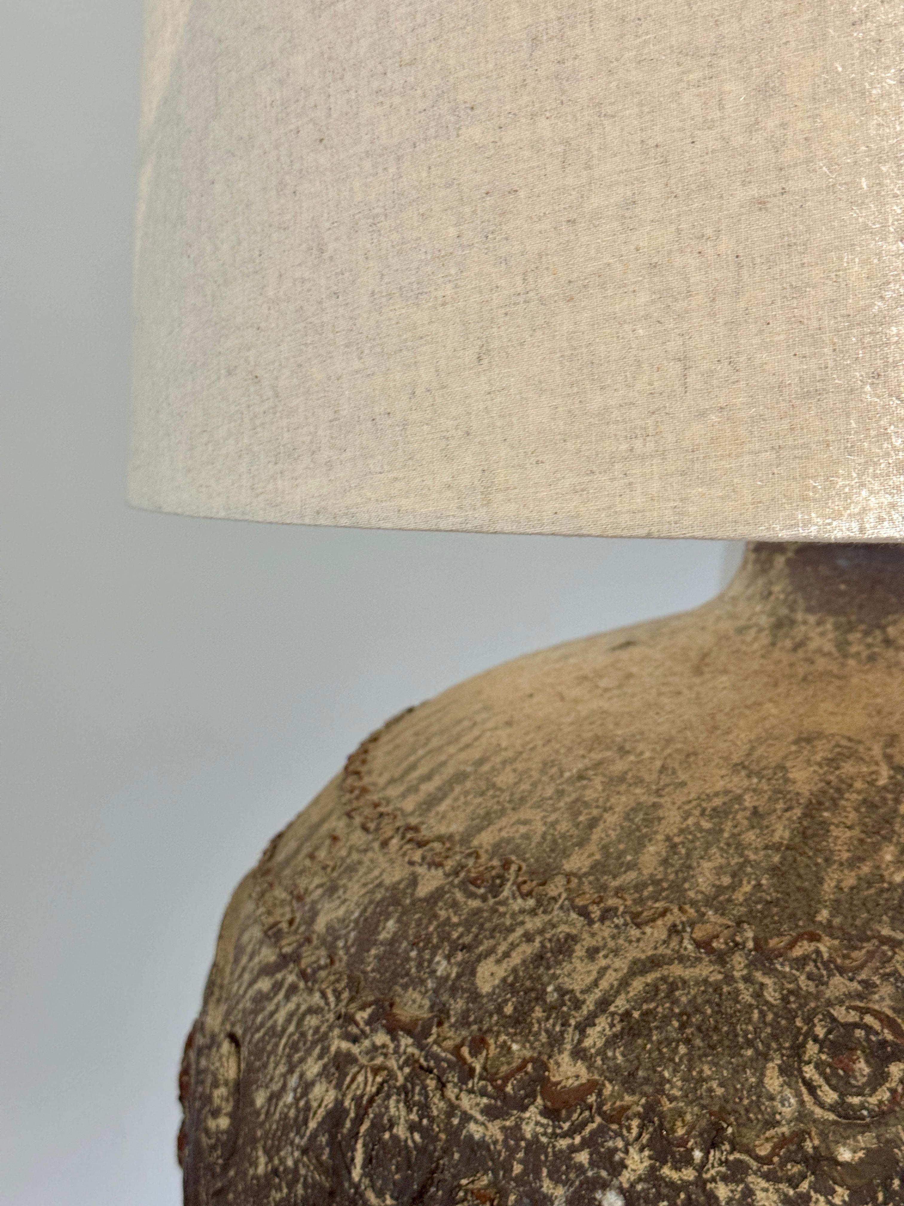 19th C Massive Chinese Lotus Ceramic Grain Vessel Lamp For Sale 3